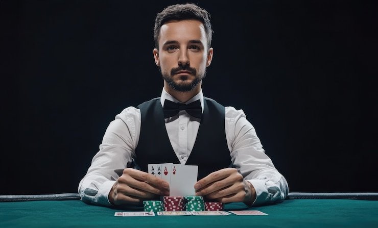 Live dealer studio interface showing roulette wheel and chat sidebar